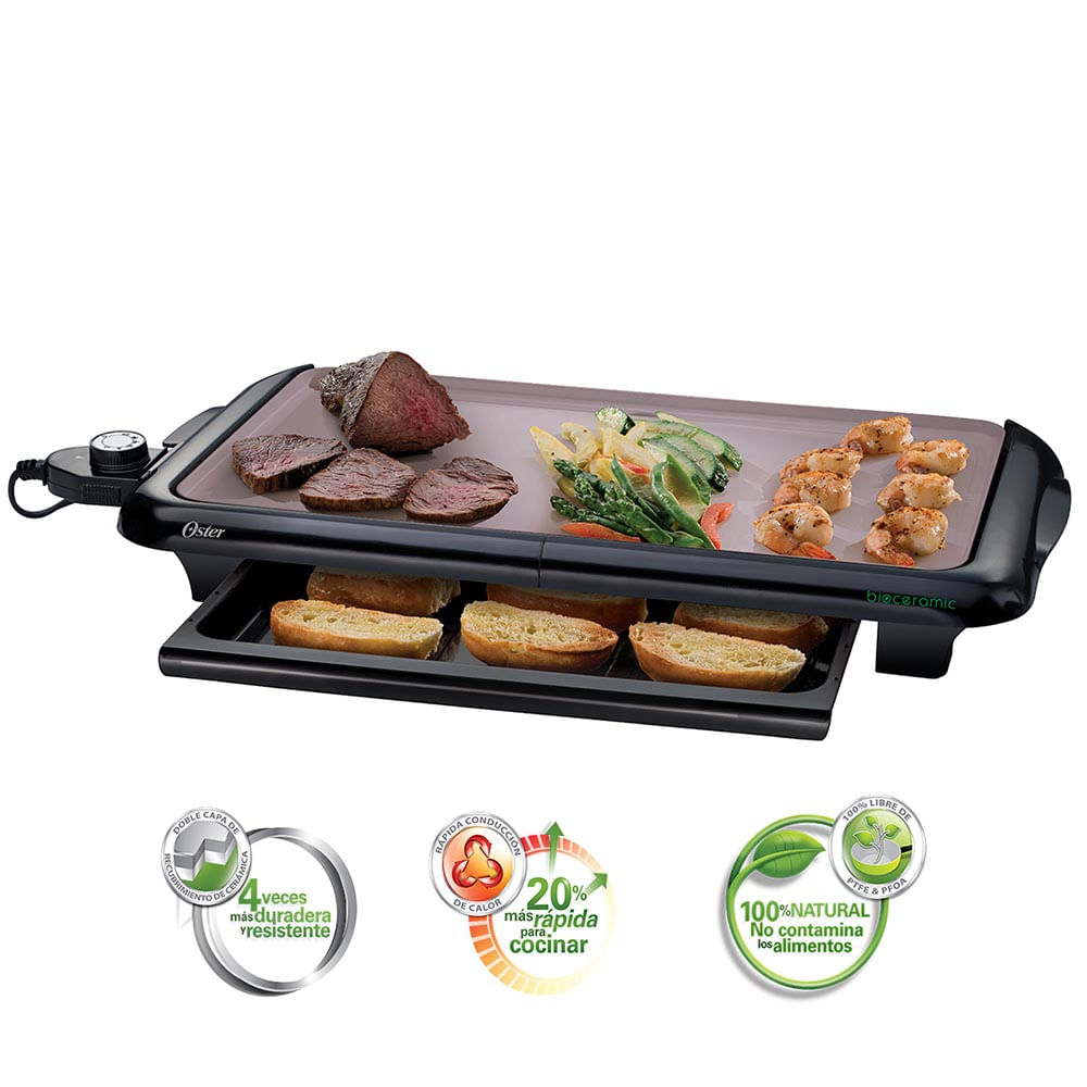 Parrilla Oster® con recubrimiento Bioceramic™ CKSTGRFM18W ostercl Parrilla Oster® con recubrimiento Bioceramic™ CKSTGRFM18W ostercl