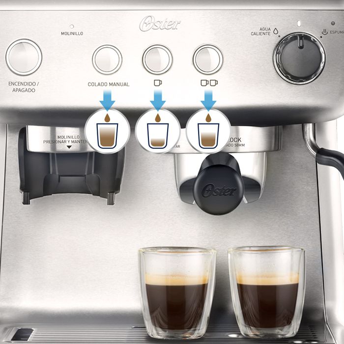 Cafetera para espresso Oster® Perfect Brew 15 bares molino integrado  BVSTEM7300 - ostercl