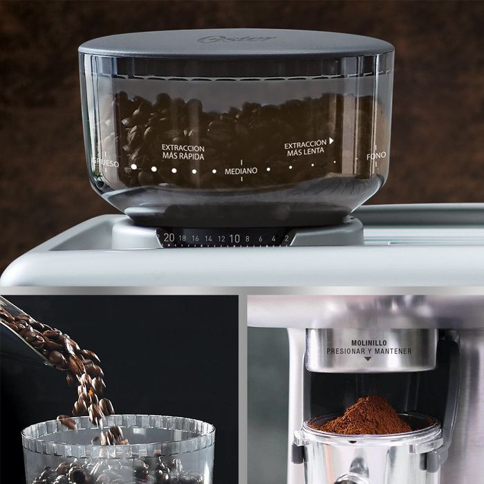 Cafetera para espresso Oster® Perfect Brew 15 bares molino integrado  BVSTEM7300 - ostercl