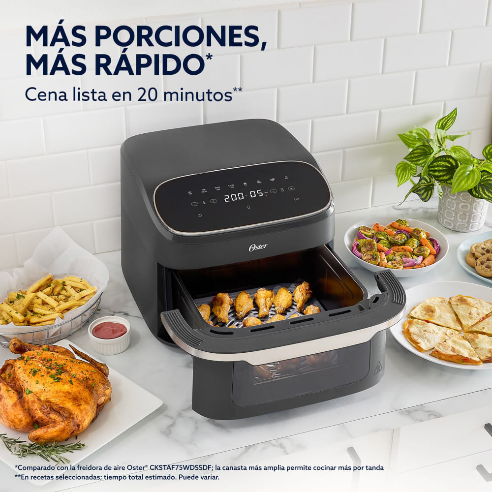 Freidora de aire 8 en 1 Oster® UltraCrisp XL, 10  litros de capacidad, DiamondForce, negro, CKSTAF10UW110, foto 3